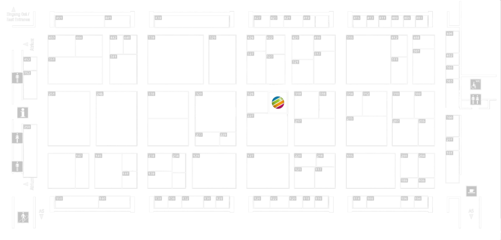 Site plan of IFAT 2026 in Munich with the Brüning Group stand highlighted